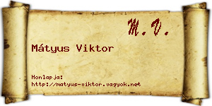 Mátyus Viktor névjegykártya